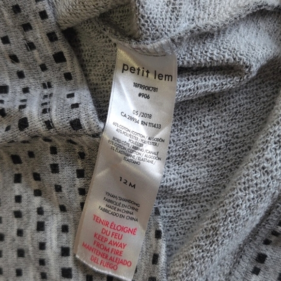 petit lem patterned tunic top & leggings matching outfit set 12 months baby girl - Picture 3 of 9